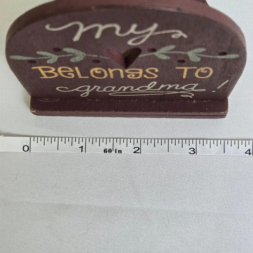 Hearthside Collection Wooden Tealight Candle Holder, My Heart Belongs To Grandma